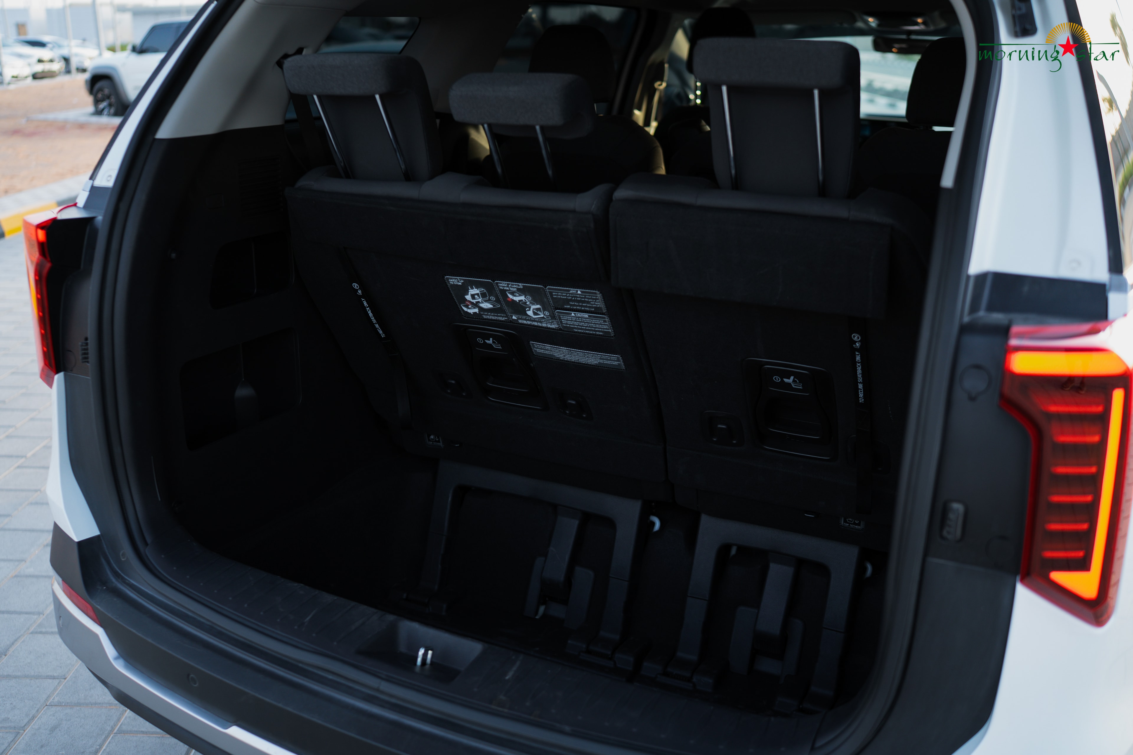Kia Carnival cargo area detail — Morning Star fleet