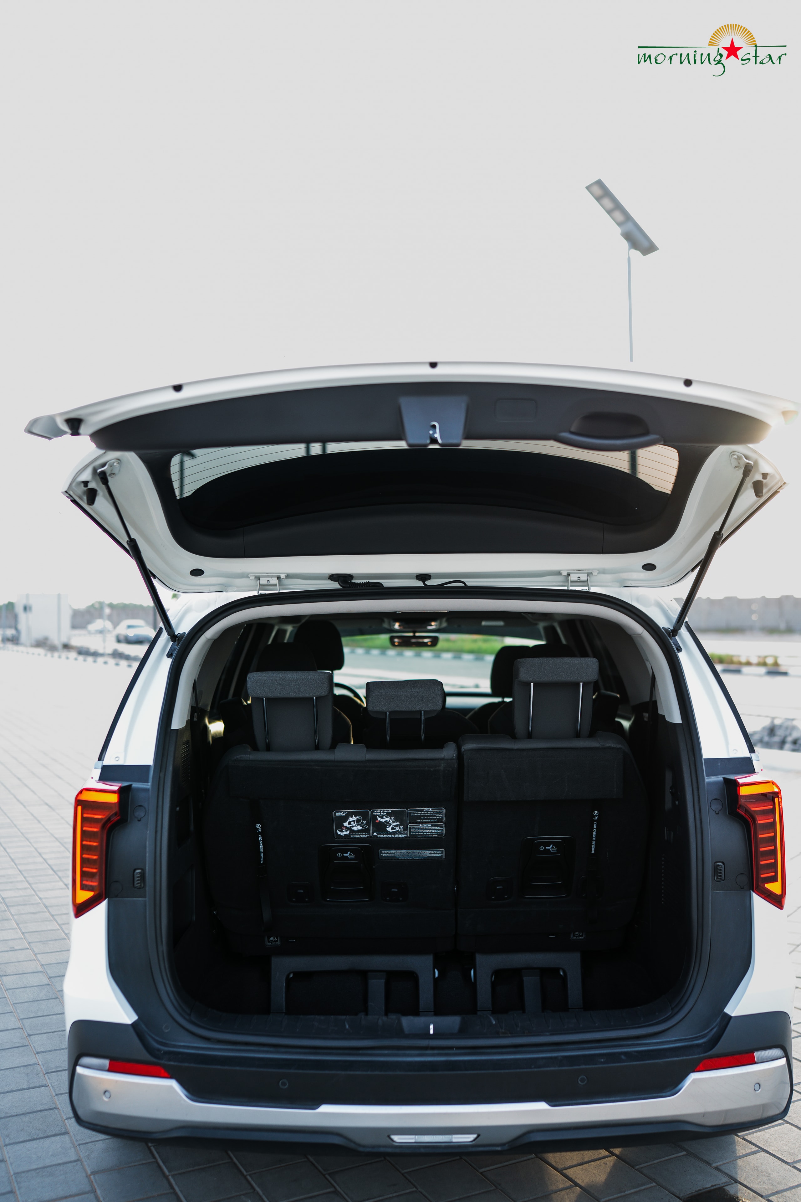 Kia Carnival boot open — spacious luggage space UAE